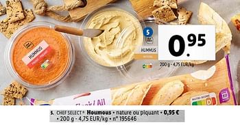 Promoties Houmous - Chef select - Geldig van 24/04/2024 tot 30/04/2024 bij Lidl