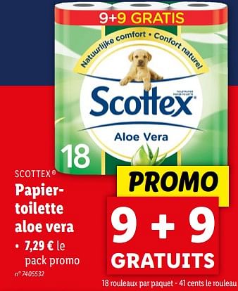 Promoties Papiertoilette aloe vera - Scottex - Geldig van 24/04/2024 tot 30/04/2024 bij Lidl