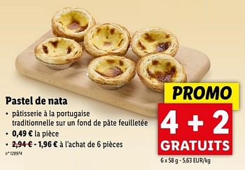 Promotions Pastel de nata - Produit maison - Lidl - Valide de 24/04/2024 à 30/04/2024 chez Lidl