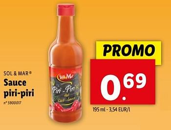 Promotions Sauce piri-piri - Sol & Mar - Valide de 24/04/2024 à 30/04/2024 chez Lidl
