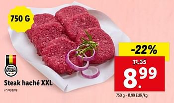 Promotions Steak haché xxl - Produit maison - Lidl - Valide de 24/04/2024 à 30/04/2024 chez Lidl