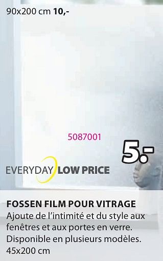 Promotions Fossen film pour vitrage - Produit Maison - Jysk - Valide de 15/04/2024 à 19/05/2024 chez Jysk