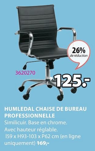 Promotions Humledal chaise de bureau professionnelle - Produit Maison - Jysk - Valide de 15/04/2024 à 19/05/2024 chez Jysk