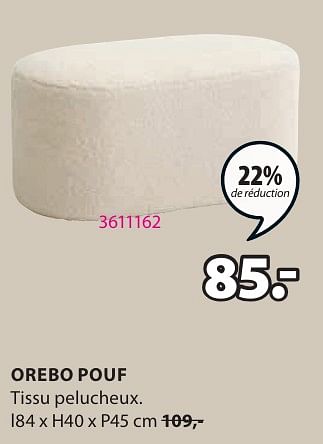 Promotions Orebo pouf - Produit Maison - Jysk - Valide de 15/04/2024 à 19/05/2024 chez Jysk