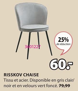Promotions Risskov chaise - Produit Maison - Jysk - Valide de 15/04/2024 à 19/05/2024 chez Jysk