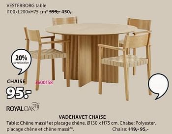 Promotions Vadehavet chaise - Produit Maison - Jysk - Valide de 15/04/2024 à 19/05/2024 chez Jysk