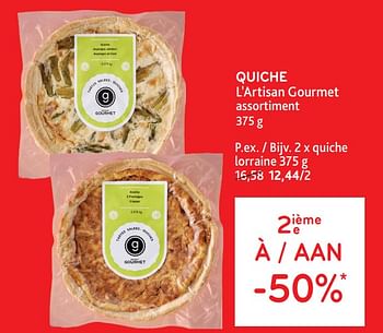 Promoties Quiche l`artisan gourmet 2ième -50% - L`Artisan Gourmet - Geldig van 24/04/2024 tot 07/05/2024 bij Alvo