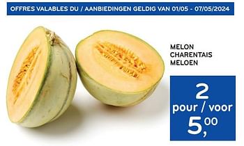 Promotions Melon charentais - Produit maison - Alvo - Valide de 24/04/2024 à 07/05/2024 chez Alvo