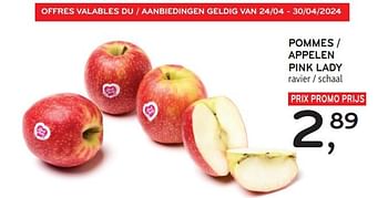 Promoties Pommes pink lady - Huismerk - Alvo - Geldig van 24/04/2024 tot 07/05/2024 bij Alvo