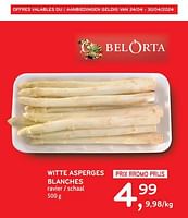 Promotions Witte asperges blanches - Belorta - Valide de 24/04/2024 à 07/05/2024 chez Alvo