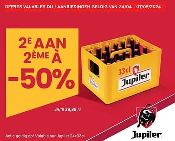 Promoties Jupiler 2ème à -50% - Jupiler - Geldig van 24/04/2024 tot 07/05/2024 bij Alvo
