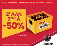 Promotions Jupiler 2ème à -50% - Jupiler - Valide de 24/04/2024 à 07/05/2024 chez Alvo