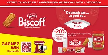 Promotions Lotus biscoff speculoos original -20% à l’achat de 3 pièces - Lotus Bakeries - Valide de 24/04/2024 à 07/05/2024 chez Alvo