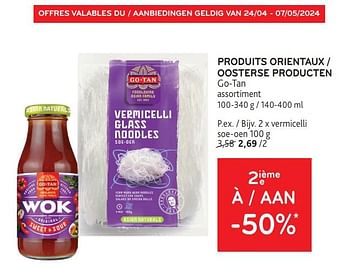 Promoties Produits orientaux go-tan 2ième -50% - Go Tan - Geldig van 24/04/2024 tot 07/05/2024 bij Alvo