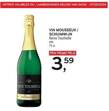 Promoties Vin mousseux reine tourbelle sec - Schuimwijnen - Geldig van 24/04/2024 tot 07/05/2024 bij Alvo