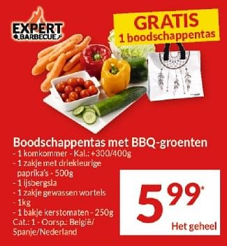Promotions Boodschappentas met bbq groenten - Produit maison - Intermarche - Valide de 23/04/2024 à 28/04/2024 chez Intermarche