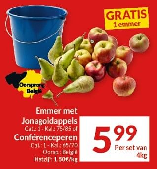 Promoties Emmer met jonagoldappels of confernceperen - Huismerk - Intermarche - Geldig van 23/04/2024 tot 28/04/2024 bij Intermarche
