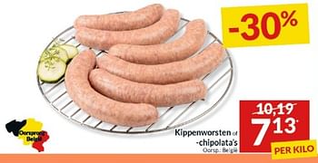 Promoties Kippenworsten of chipolata`s - Huismerk - Intermarche - Geldig van 23/04/2024 tot 28/04/2024 bij Intermarche