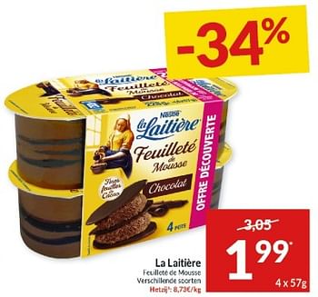 Promoties La laitiére feuilleté de mousse - Nestlé - Geldig van 23/04/2024 tot 28/04/2024 bij Intermarche