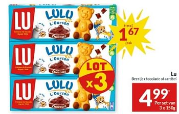 Promoties Lu beertje chocolade of aadbei - Lu - Geldig van 23/04/2024 tot 28/04/2024 bij Intermarche