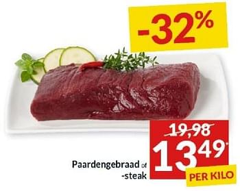Promotions Paardengebraad of steak - Produit maison - Intermarche - Valide de 23/04/2024 à 28/04/2024 chez Intermarche