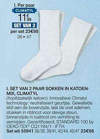 Set van 2 paar sokken in katoen- mix, climatyl-Huismerk - Damart