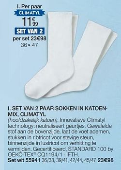 Set van 2 paar sokken in katoen- mix, climatyl