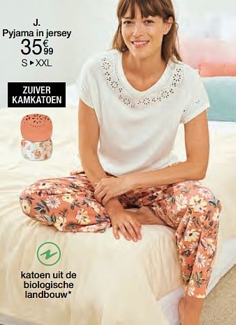 Promoties Pyjama in jersey - Huismerk - Damart - Geldig van 01/04/2024 tot 30/06/2024 bij Damart