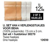 Promoties Set van 4 verlengstukjes voor beha - Huismerk - Damart - Geldig van 01/04/2024 tot 30/06/2024 bij Damart