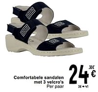 Comfortabele sandalen met 3 velcro`s-Huismerk - Cora