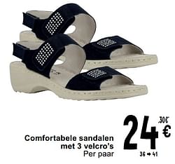 Comfortabele sandalen met 3 velcro`s