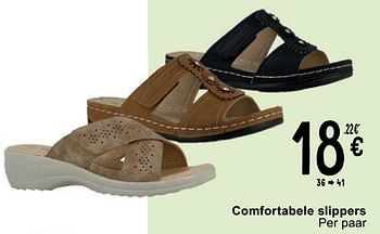 Promotions Comfortabele slippers - Produit maison - Cora - Valide de 23/04/2024 à 06/05/2024 chez Cora