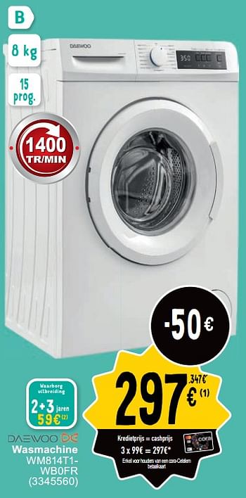 Promoties Daevoo wasmachine wm814t1 wb0fr - Daevoo - Geldig van 23/04/2024 tot 06/05/2024 bij Cora