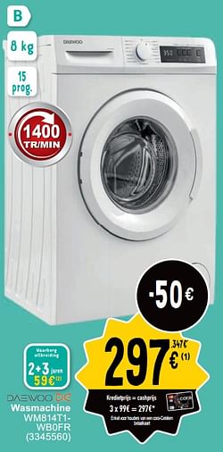 Daevoo wasmachine wm814t1 wb0fr