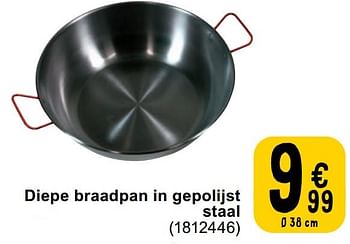 Promotions Diepe braadpan in gepolijst staal - Produit maison - Cora - Valide de 23/04/2024 à 06/05/2024 chez Cora