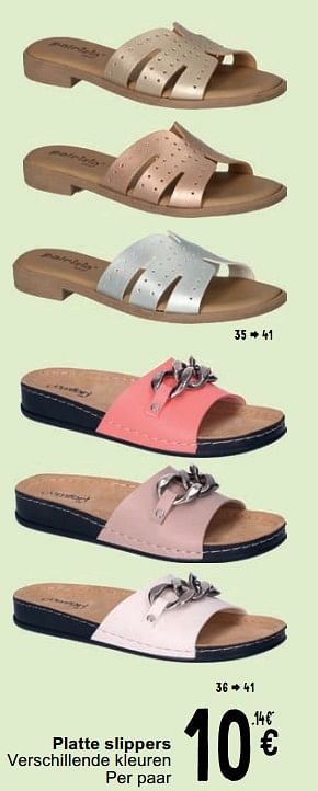 Promotions Platte slippers - Produit maison - Cora - Valide de 23/04/2024 à 06/05/2024 chez Cora