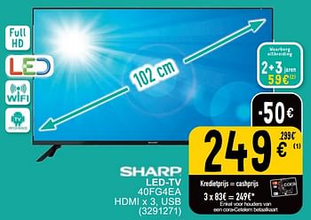 Promoties Sharp led tv 40fg4ea - Sharp - Geldig van 23/04/2024 tot 06/05/2024 bij Cora
