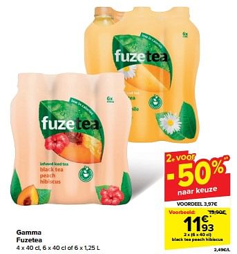 Promoties Black tea peach hibiscus - FuzeTea - Geldig van 24/04/2024 tot 30/04/2024 bij Carrefour