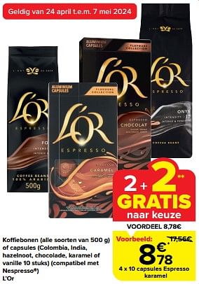 Promotions Capsules espresso karamel - Douwe Egberts - Valide de 24/04/2024 à 30/04/2024 chez Carrefour