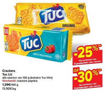 Promoties Crackers tuc lu - Lu - Geldig van 24/04/2024 tot 30/04/2024 bij Carrefour