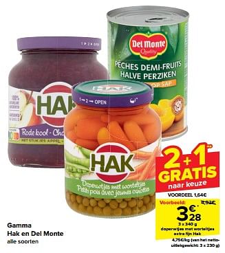 Promotions Doperwtjes met worteltjes extra fijn hak - Hak - Valide de 24/04/2024 à 30/04/2024 chez Carrefour