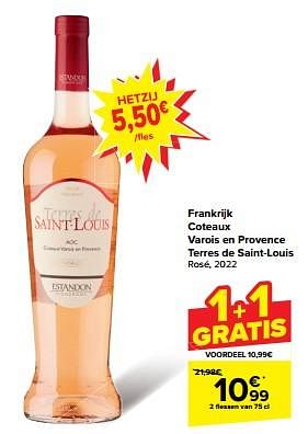 Promotions Frankrijk coteaux varois en provence terres de saint-louis rosé - Vins rosé - Valide de 24/04/2024 à 30/04/2024 chez Carrefour