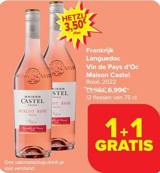 Promotions Frankrijk languedoc vin de pays d`oc maison castel rosé - Vins rosé - Valide de 24/04/2024 à 30/04/2024 chez Carrefour