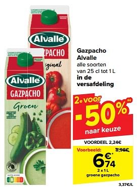 Promotions Groene gazpacho - Alvalle - Valide de 24/04/2024 à 30/04/2024 chez Carrefour
