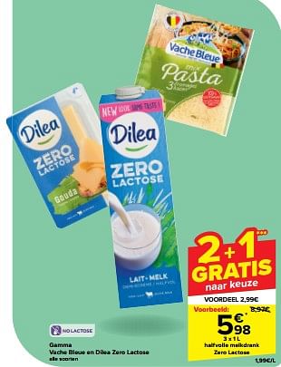 Promotions Halfvolle melkdrank zero lactose - Produit maison - Carrefour  - Valide de 24/04/2024 à 30/04/2024 chez Carrefour