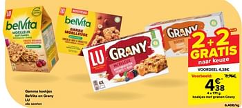 Promoties Koekjes met granen grany - Lu - Geldig van 24/04/2024 tot 30/04/2024 bij Carrefour