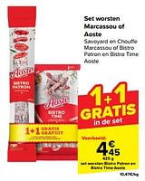 Promoties Set worsten marcassou of aoste - Aoste - Geldig van 24/04/2024 tot 30/04/2024 bij Carrefour