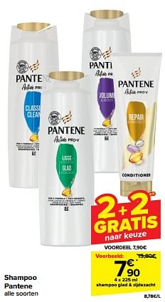 Promotions Shampoo glad + zijdezacht - Pantene - Valide de 24/04/2024 à 30/04/2024 chez Carrefour