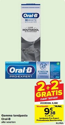 Promotions Tandpasta pro expert professionele bescherming - Oral-B - Valide de 24/04/2024 à 30/04/2024 chez Carrefour