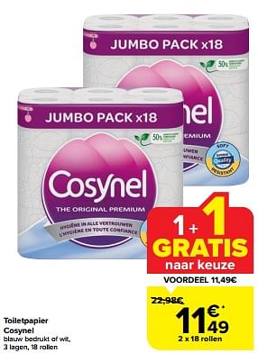 Promoties Toiletpapier cosynel - Cosynel - Geldig van 24/04/2024 tot 30/04/2024 bij Carrefour